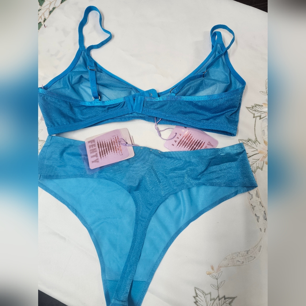 NWT Savage X Fenty Set Blue - Picture 3 of 9